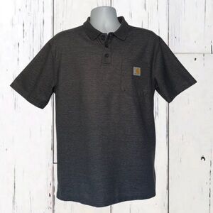 Carhartt Loose Fit Polo Shirt Men’s Medium Gray Pocket Workwear Built to Last